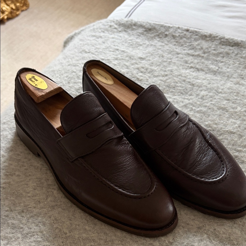 Elegant dark Brown Leather Loafers from Peter Millar